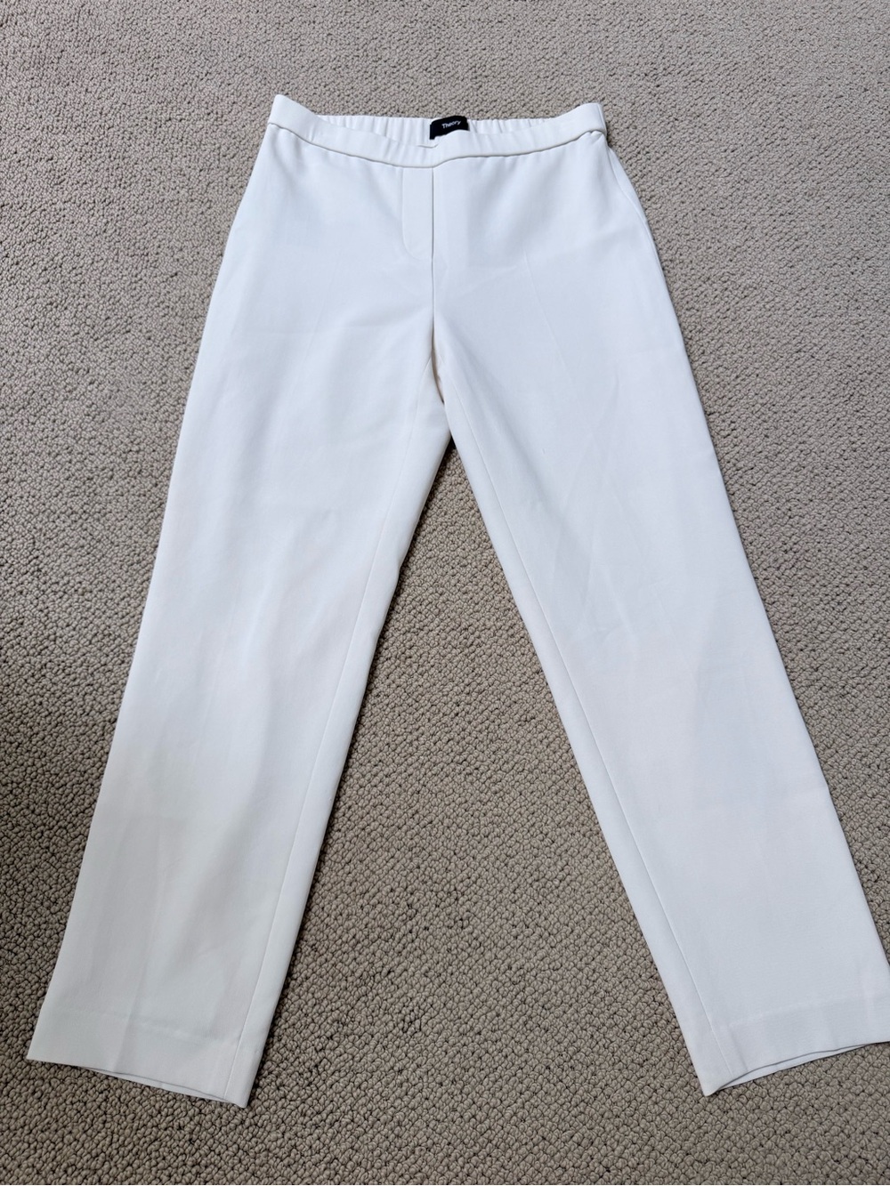 Theory White Straight-Leg Trousers